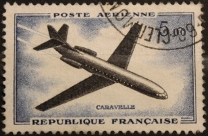 Timbre france poste arienne caravelle 5.00f num YT 40
