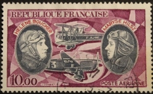 timbre france poste aerienne 10F helene boucher maryse Hilsz num YT 47