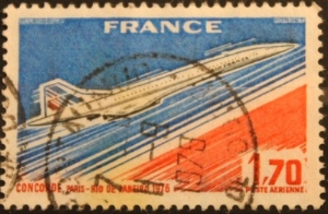 timbre poste France Concorde paris rio de janeiro 1976 num YT 49
