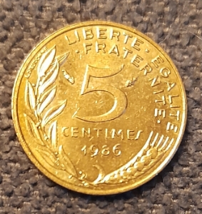 5 centimes LIBERTE EGALITE FRATERNITE