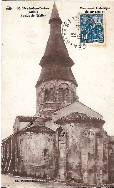 Carte Postale Nris les Bains abside de l'Eglise