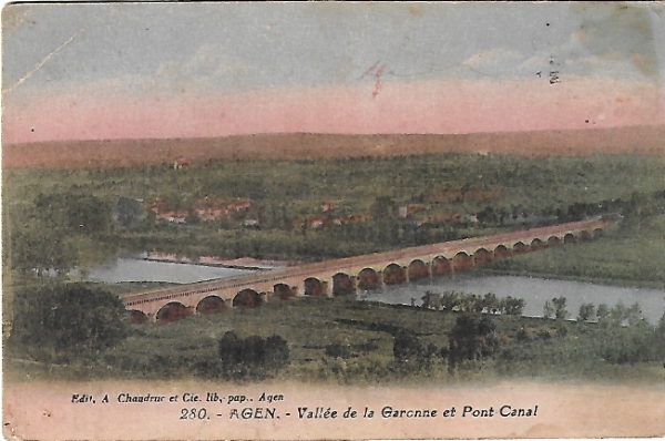 Carte Postale Agen - Valle de la Garonne et Pont Canal