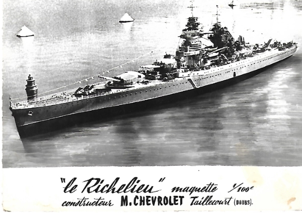 Carte Postale Le Richelieu maquette 1/100e