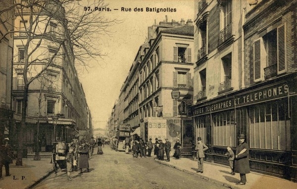 Carte Postale Paris rue des Batignolles
