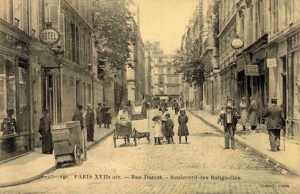 Carte Postale Paris XVIIe arr. Rue Darcet boulevard des Batignolles
